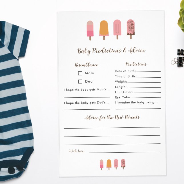 Ready to Pop Baby Shower Predictions Advice Game Flyer (Creator Uploaded)