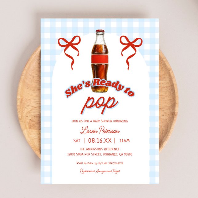 Ready To Pop Blue Boy Soda Baby Shower Invitation (Creator Uploaded)