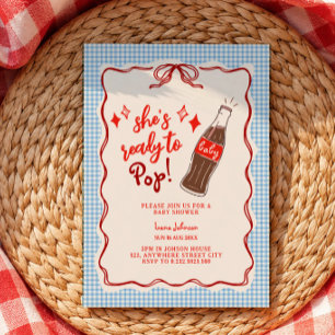 Ready to Pop Cola bottle doodle Baby shower  Invitation
