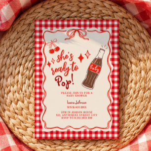 Ready to Pop Cola bottle doodle Baby shower  Invitation