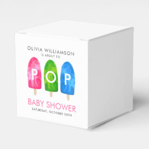 Ready to Pop colourful Popsicle Baby Shower Favour Box