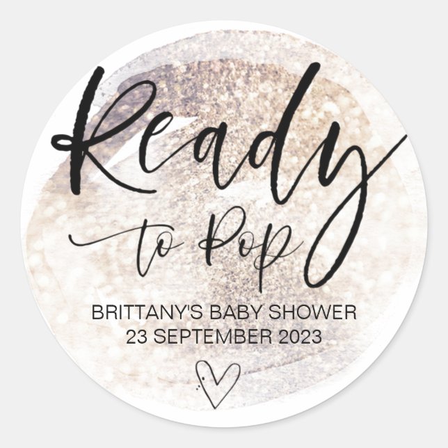 Ready To Pop Cute Baby Shower Favour Cute Classic  Classic Round Sticker (Front)