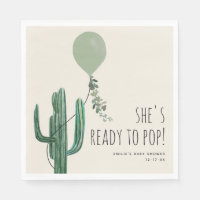 Ready to Pop Green Balloon Cactus Neutral Baby