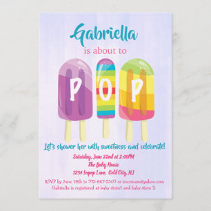 Ready To POP  Ice Pops Baby Shower Invitation