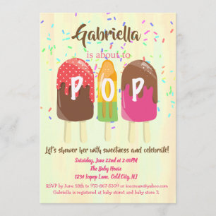 Ready To POP  Ice Pops Baby Shower Invitation