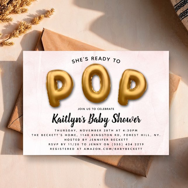 Ready To POP! Modern Baby Shower Invitation (Creator Uploaded)