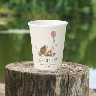 Ready to Pop Mushrooms Hedgehog Balloon Girl Paper Cups
