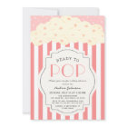 Ready to Pop Popcorn Pink Stripe Girl Baby Shower