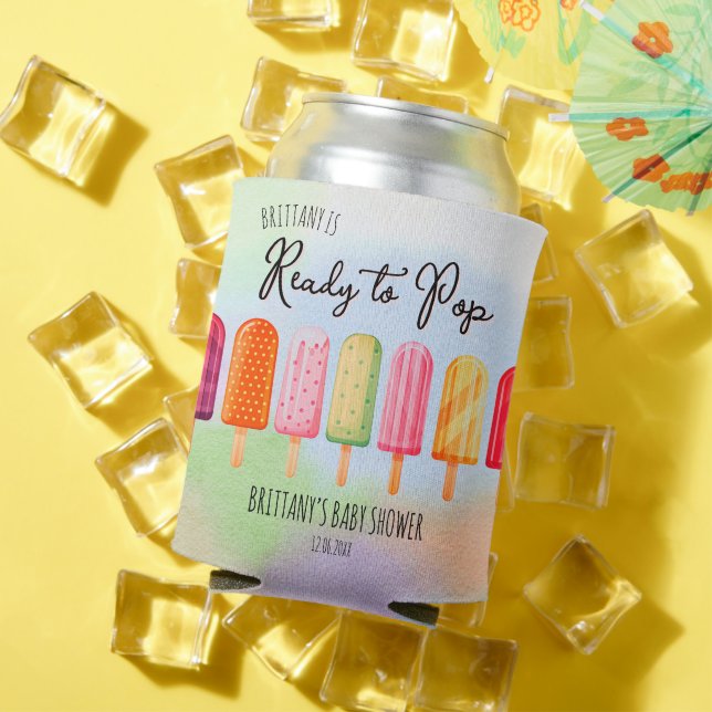 Ready to Pop Popsicle Baby Shower Favour Can Cooler (In Situ Summer)