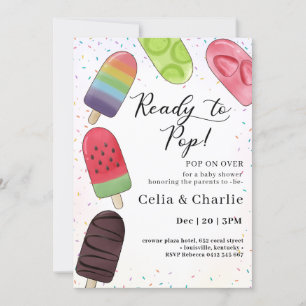 Ready to Pop Popsicle Baby Shower  Invitation