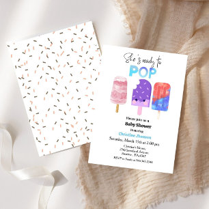 Ready to pop Popsicle baby shower Invitation