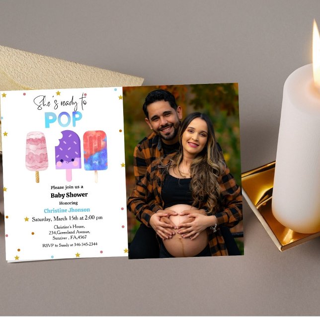Ready to pop Popsicle baby shower Invitation (Creator Uploaded)