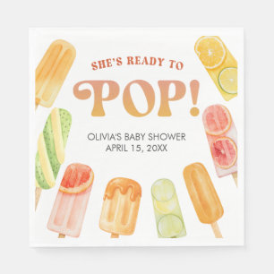 Ready to Pop Popsicle Baby Shower Paper Napkin