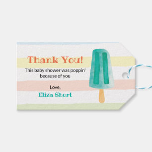 Ready to Pop Popsicle Baby Shower Party Favour Gift Tags