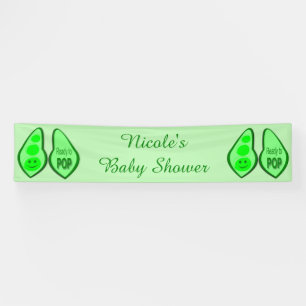 Ready to Pop Pregnant Green Pea Baby Shower Banner