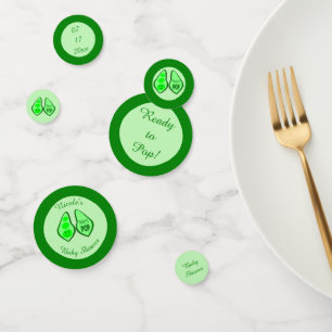 Ready to Pop Pregnant Green Pea Baby Shower Confetti