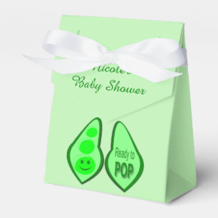 Ready to Pop Pregnant Green Pea Baby Shower Favour Box