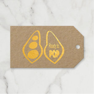 Ready to Pop Pregnant Green Pea Baby Shower Gift Tags