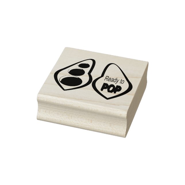 Ready to Pop Pregnant Green Pea Baby Shower Rubber Stamp (Stamp)