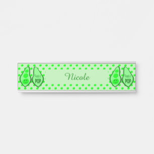 Ready to Pop Pregnant Green Pea Custom Door Sign