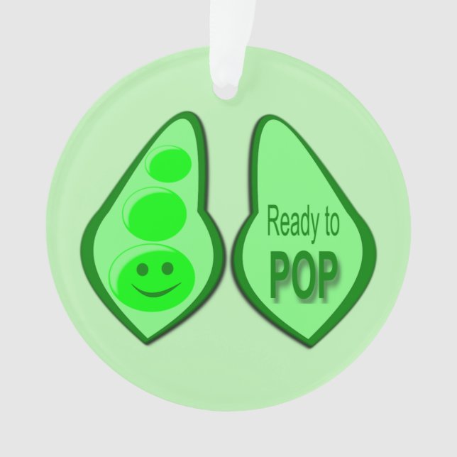 Ready to Pop Pregnant Green Pea Custom Ornament (Front)