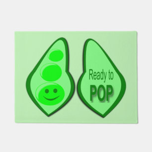 Ready to Pop Pregnant Green Pea Doormat