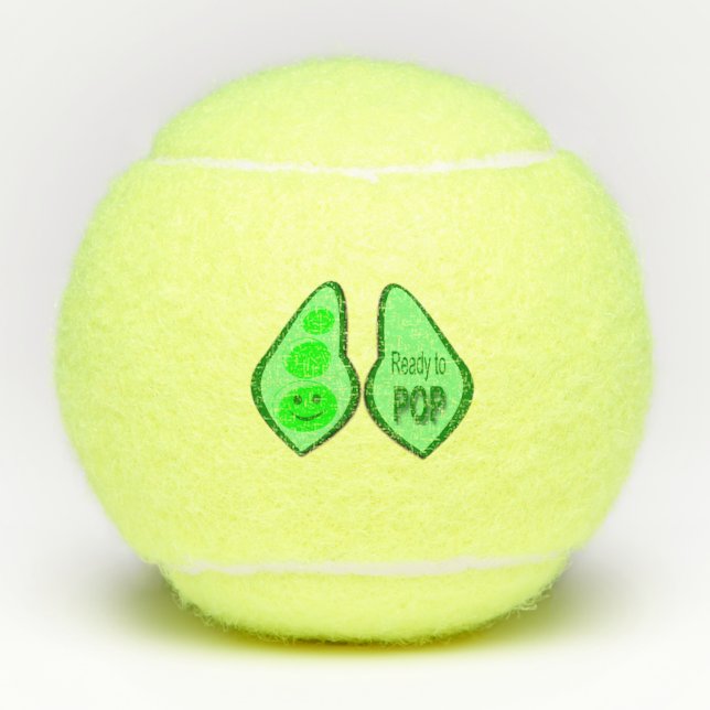 Ready to Pop Pregnant Green Pea Tennis Balls (Front)
