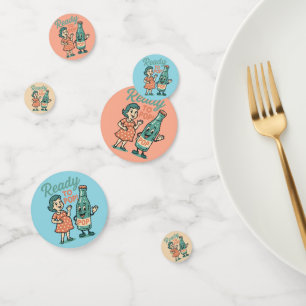 Ready to Pop Retro 1950s Maternity Baby Shower Confetti