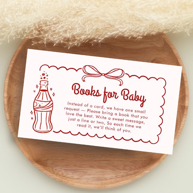 Ready to Pop Soda Baby Shower Books for Baby Enclosure Card (She's Ready to Pop Baby Shower Books for Baby)
