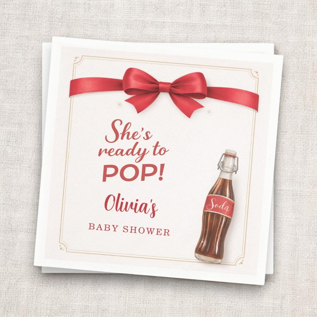 Ready to Pop Soda Baby Shower Napkin (Creator Uploaded)