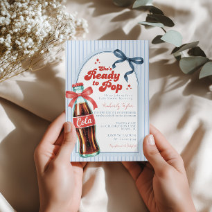Ready to Pop Soda Boy Baby shower Invitation