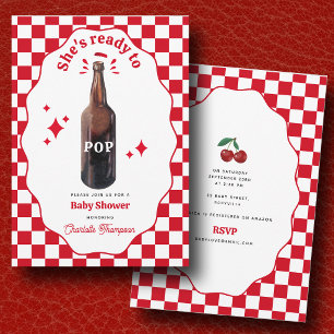 Ready to Pop Soda Boy Girl Retro Baby Shower  Invitation