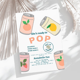 Ready to Pop Soda Pop Cans Pink Girl Baby Shower Invitation