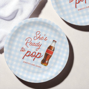 Ready To Pop Soda Pop Cola Boy Baby Shower Paper Plate