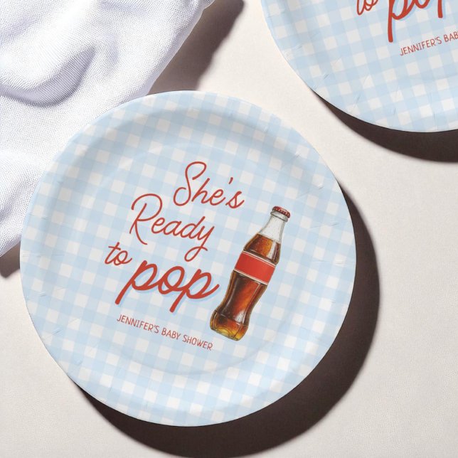 Ready To Pop Soda Pop Cola Boy Baby Shower Paper Plate (Creator Uploaded)