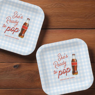 Ready To Pop Soda Pop Cola Boy Baby Shower Paper Plate