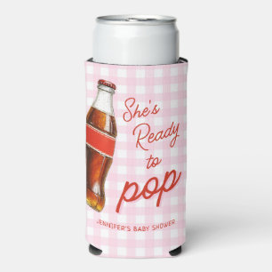 Ready To Pop Soda Pop Cola Girl Baby Shower Seltzer Can Cooler