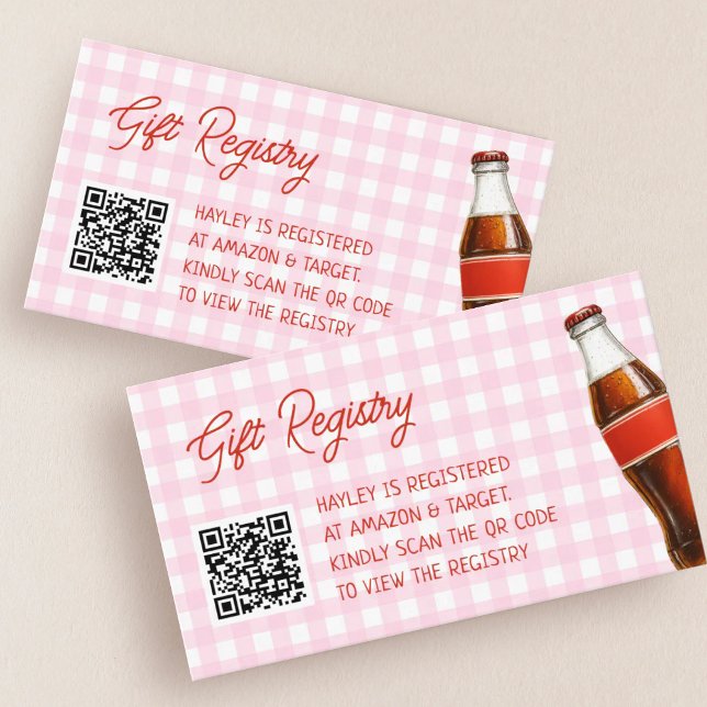 Ready to Pop Soda QR Code Gift Registry Enclosure Card (Creator Uploaded)