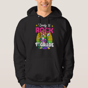 Ready To Rock 1st Grade Dabbing Unicorn Back To Sc Hoodie