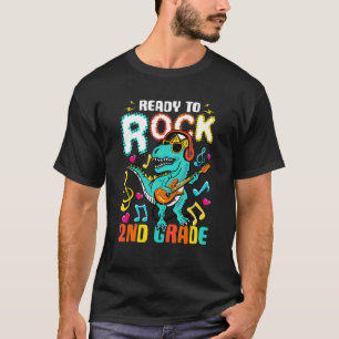 Ready To Rock 2nd Grade Dinosaur Back To School T-Shirt