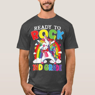 Ready To Rock 2nd Grade Unicorn Girls Kids Back To T-Shirt