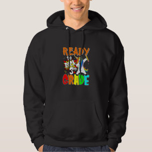 Ready To Rock 3rd Grade Dabbing Unicorn Back To Sc Hoodie