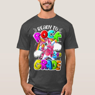 Ready To Rock 3rd Grade Dabbing Unicorn Back To Sc T-Shirt