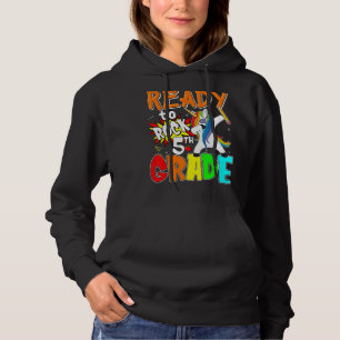 Ready To Rock 5th Grade Dabbing Unicorn Back To Sc Hoodie