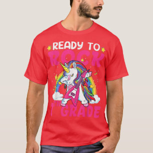 Ready To Rock 7th Grade Dabbing Unicorn Back To Sc T-Shirt