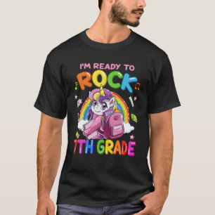 Ready To Rock 7Th Grade Unicorn Back To School Gir T-Shirt