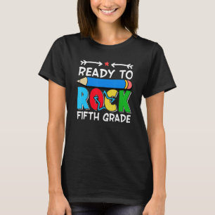 Ready To Rock Fifth Grade Happy 100 Days Of School T-Shirt