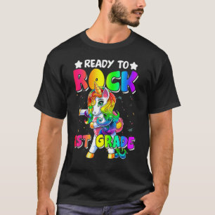 Ready To Rock First 1st Grade Unicorn Flossing Dan T-Shirt