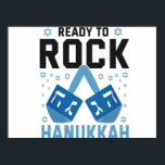Ready To Rock Hanukkah Funny Jewish Holiday Gift Poster<br><div class="desc">funny, jewish, jew, religion, hanukkah, holiday, Shabbat, menroah, gift, hebrew</div>