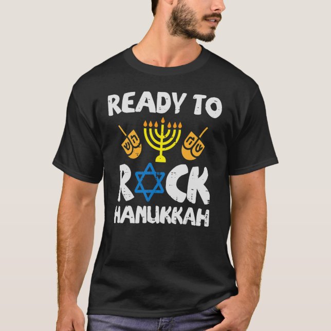 Ready To Rock Hanukkah Toddler Boys Pajamas Chanuk T-Shirt (Front)